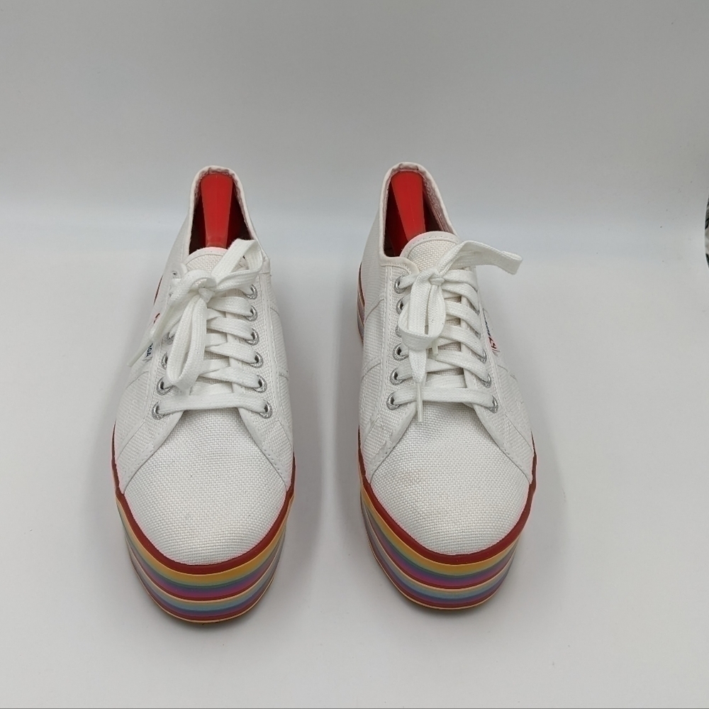 Superga Platform Rainbow Multi Color Sneaker Shoe… - image 4